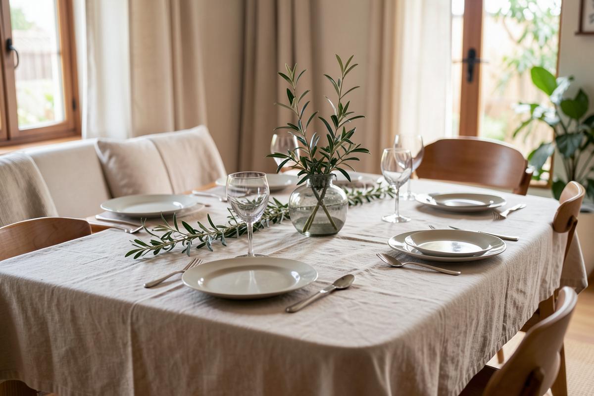 Mesa de família preparada em uma casa acolhedora